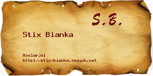 Stix Bianka névjegykártya